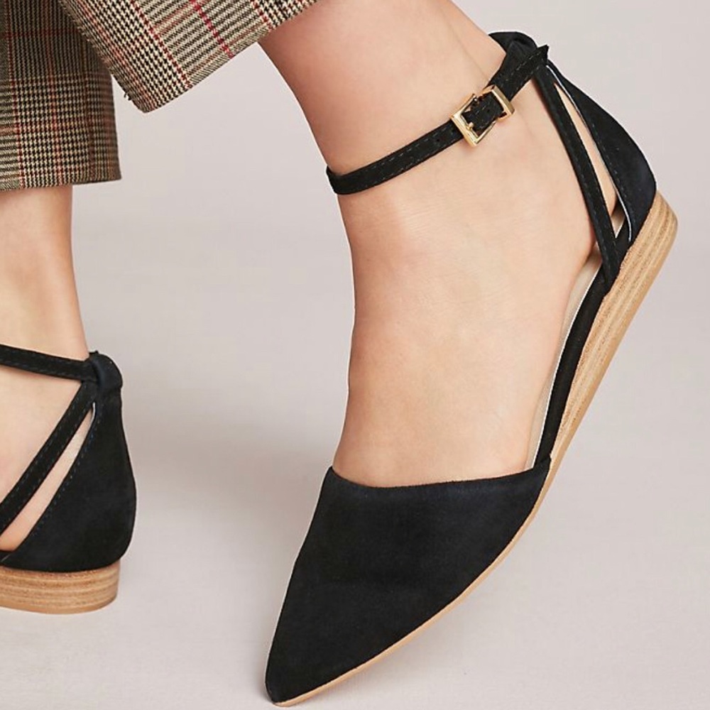 Seychelles Plateau Black Suede flat